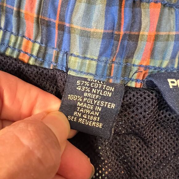 Polo Sport Ralph Lauren Swim Shorts Trunks Men’s XL Lined Plaid Blue Mul… - Picture 9 of 14